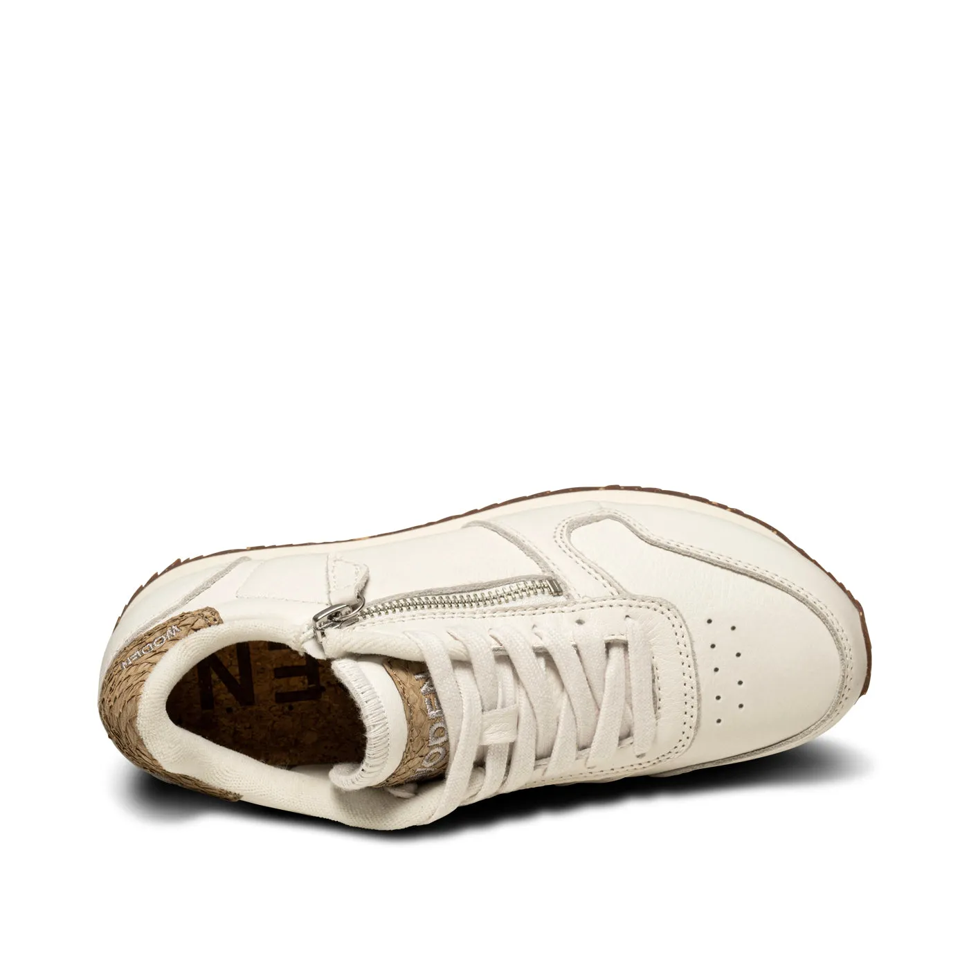 WODEN Ydun Leather Zipper Blanc de Blanc